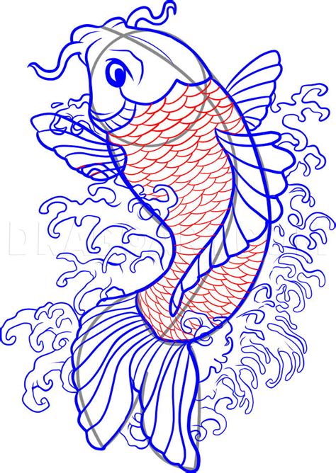 how to draw koi