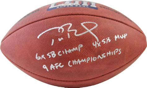 TOM BRADY AUTOGRAPHED NFL SB53 FOOTBALL INSCRIBED 6X SB CHAMP/4X SB MVP