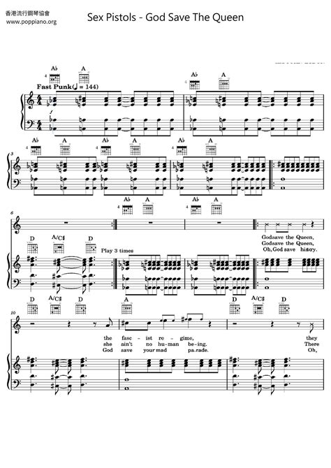 Sex Pistols-God Save The Queen Sheet Music pdf, - Free Score Download ★