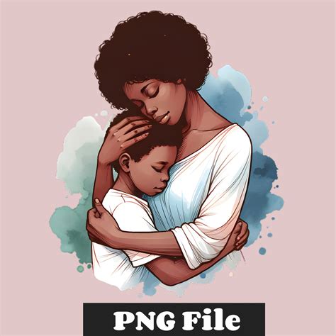 Black Mother and Child PNG, Black Mother and Child Clipart, Black