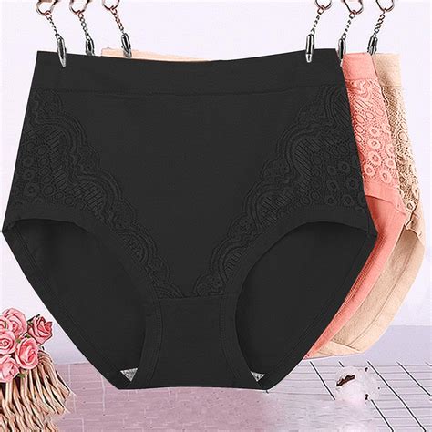 hombom women panties pack high waist cotton  size  panties pc