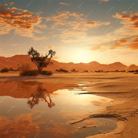 Premium AI Image | Desert mirage mirage nature background photos