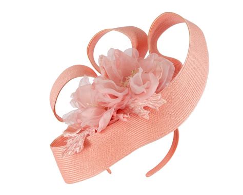 large coral fascinator  flower  fillies collection fascinators