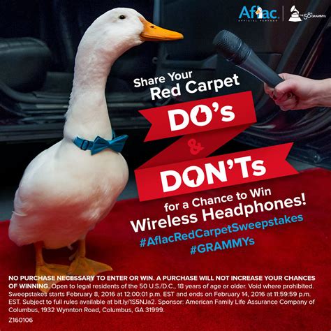 The Aflac Duck Rocks the Red Carpet at 58th Annual GRAMMY Awards®