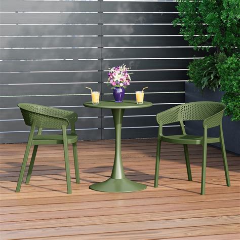 WestinTrends Playa Outdoor Modern Stackable Plastic Resin Patio Dining