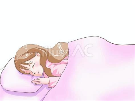 ベッドでうつ伏せで寝る女性イラスト - No: 23814016｜無料イラスト・フリー素材なら「イラストAC」