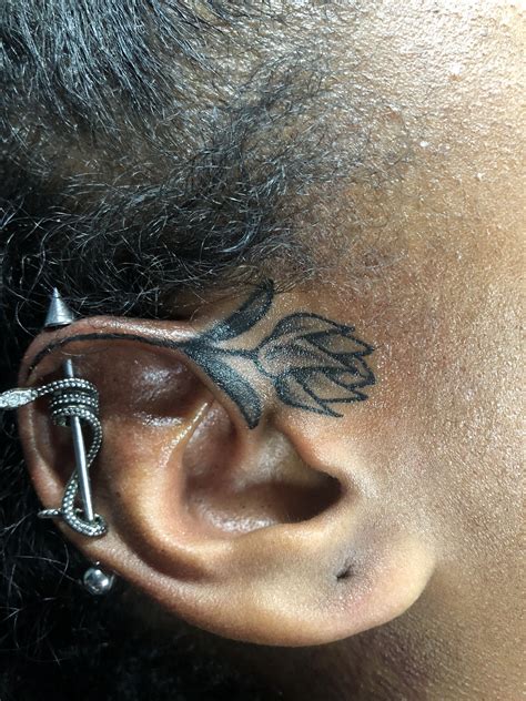 Watercolor styles will soon update the tattoo behind ear rose look 26