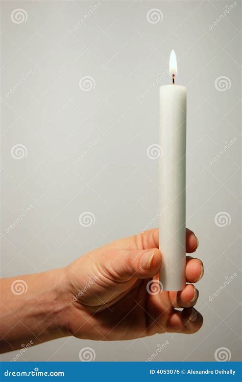 Hand Holding Lit Candle Royalty Free Stock Image - Image: 4053076