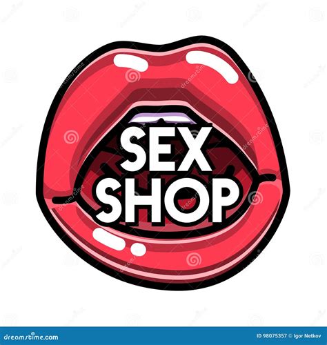 Color Vintage Sex Shop Emblem. Stock Vector - Illustration of erotica