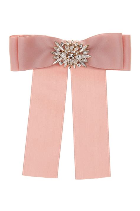 Cara Accessories - Pink Ribbon Pin with Large Floral Embellishment