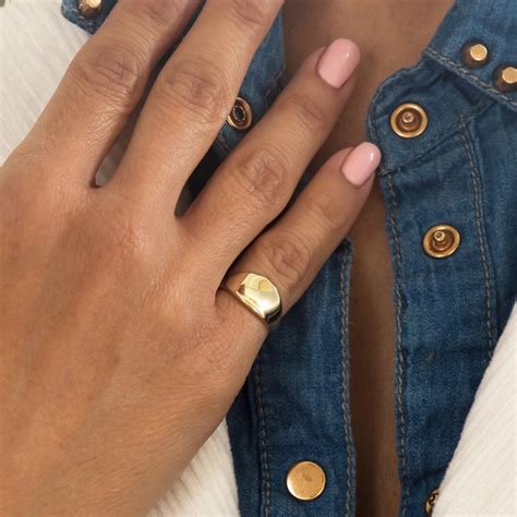 solid gold  signet ring pinky signet ring gold  pinky ring