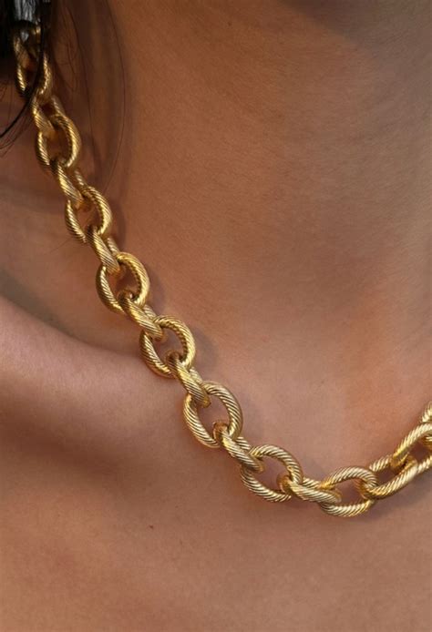 18k Chunky Chain Necklace - milkandhoneygallery.com