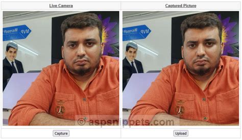 capture image photo  web camera webcam  aspnet mvc
