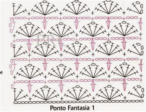 Ponto Leque Em Croche - ARTE EM CROCHÊ, TRICÔ E ARTESANATOS: GRÁFICOS DE PONTO LEQUE EM CROCHÊ