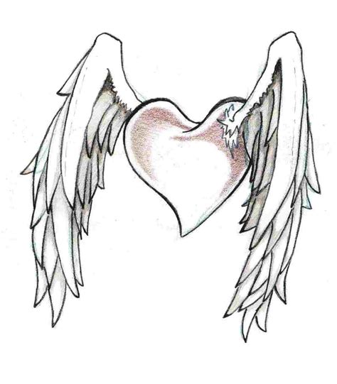 Heart With Angel Wings Drawings at PaintingValley.com | Explore collection of Heart With Angel ...