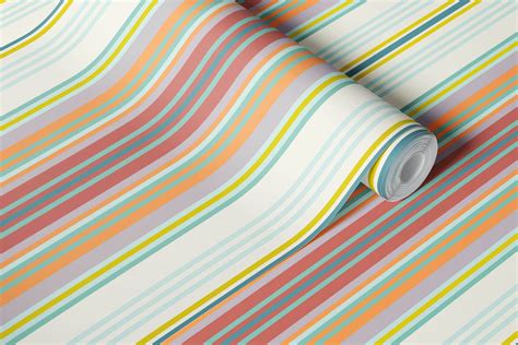 Colorful Striped Wallpaper for Retro Decor