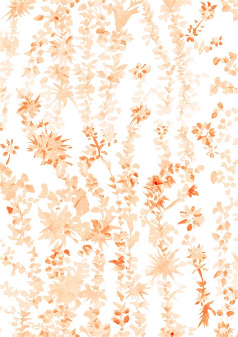 Orange Floral Wallpaper | Floral wallpaper, Grey floral wallpaper