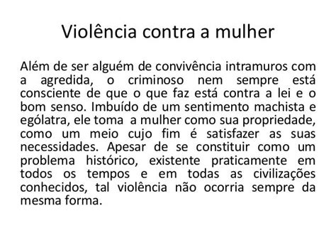 Texto Violência Contra Mulher - Texto violência contra a mulher