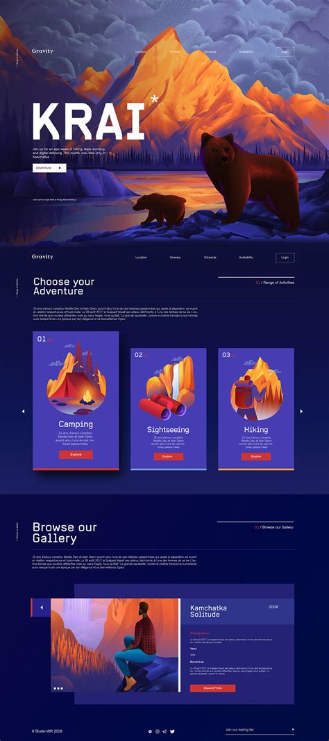 examples  amazing landing pages behance