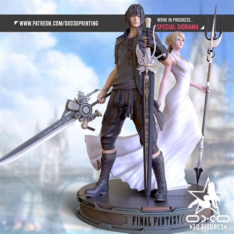 3D file Luna and Noctis from Final Fantasy・3D printer model to download