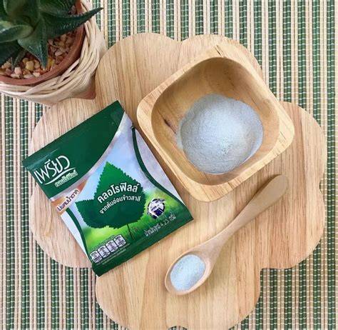 Тайский хлорофилл 100% питьевой порошок Preaw Brand Chlorophyll Dietary ...