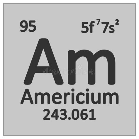 Periodic Table Element Americium Icon Stock Illustration - Illustration ...