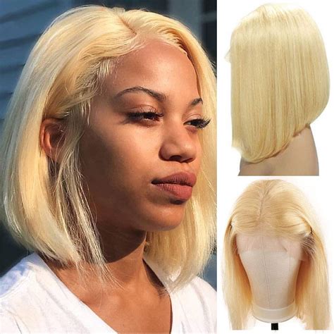 Buy Smartinnov Lace Bob Wigs Blonde Human Hair 13×4 lace frontal Wigs ...