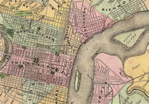 Old Map of Philadelphia and environs 1847 Vintage Map Wall Map Print ...