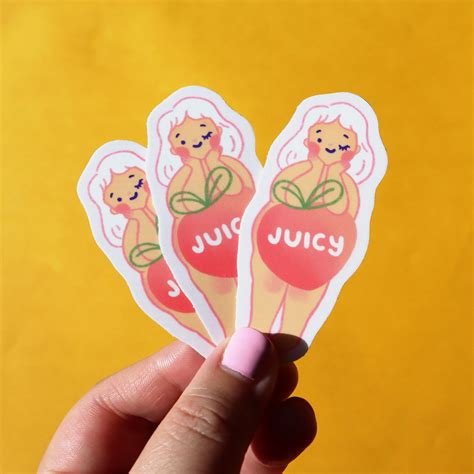 Juicy Peach Girl Sticker Kawaii Sticker Body Positivity | Etsy