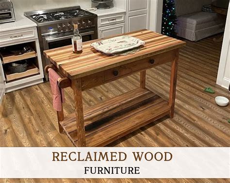 Rustic Butcher Block Kitchen Island