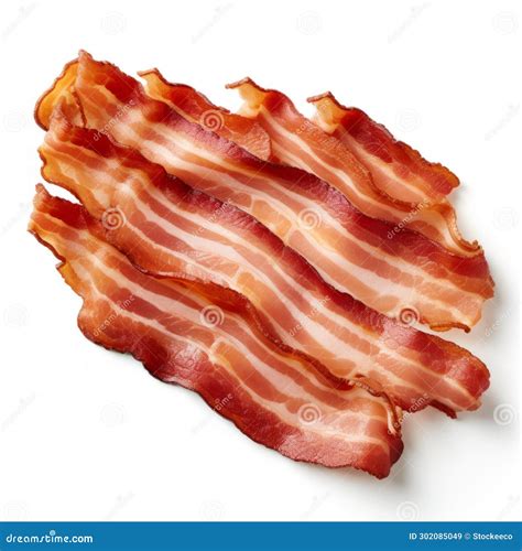 High Resolution Bacon Slices on White Background Stock Illustration