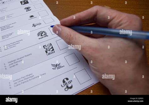 english election ballot paper stock photo alamy