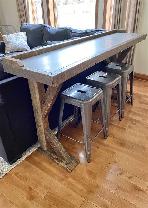 reclaimed wood bar top   couch