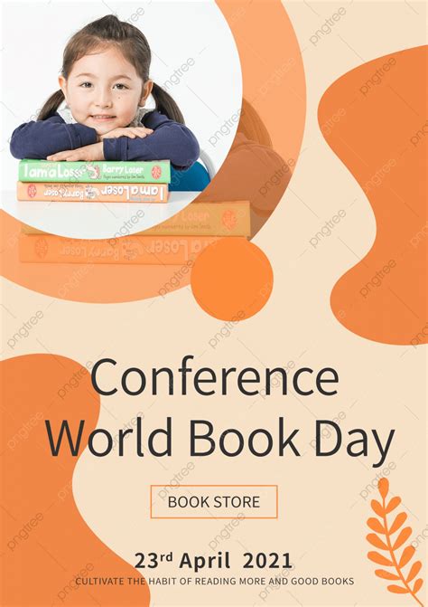 Simple Orange World Book Day And Copyright Education Flyer Template Download on Pngtree