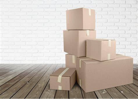 premium photo  cardboard boxes  room
