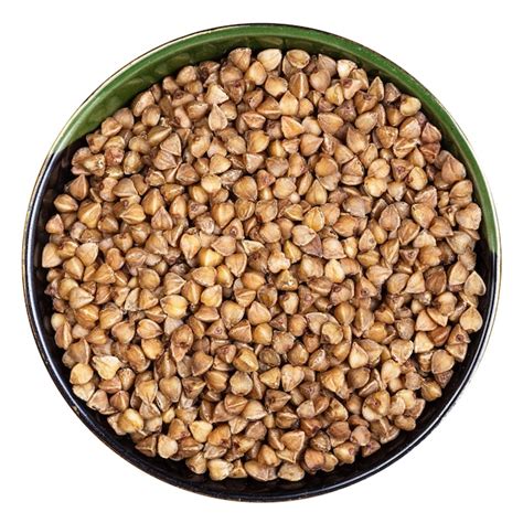 premium photo roasted buckwheat grains   bowl isolated