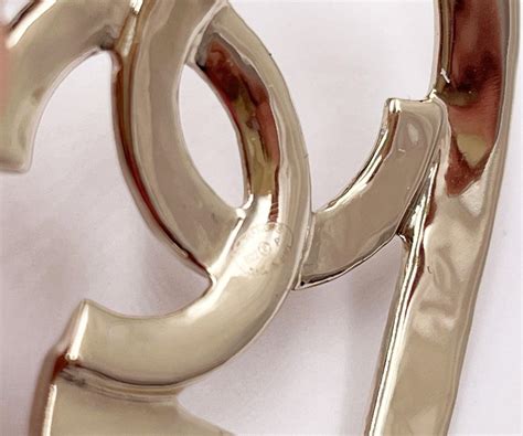 Chanel Brand New Light Gold Open Heart Large Piercing Earrings For Sale