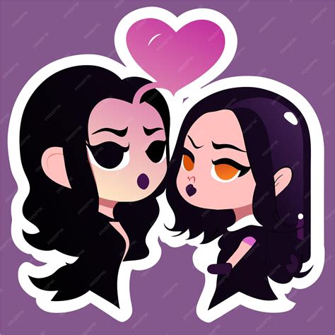 Pareja de lesbianas enamoradas dibujada a mano plana con estilo