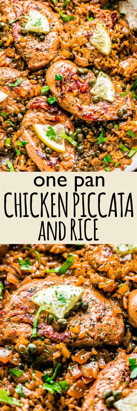 One Pan Chicken Piccata Recipe with Rice | Easy Chicken Breast Recipe