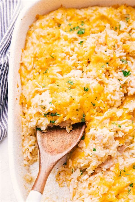 Easy Cheesy Chicken and Rice Casserole Recipe | The Food Cafe | Easy