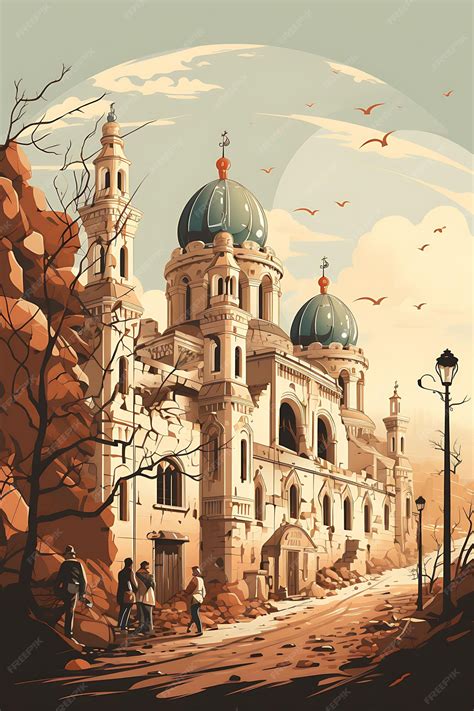 Premium AI Image | Poster of Destruction of Cultural Heritage Ruined