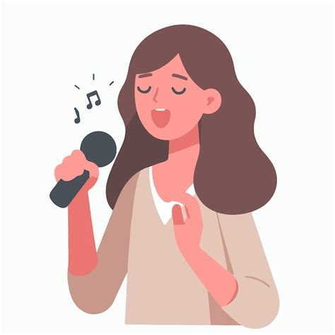 Premium Vector | People are singing in a flat design style