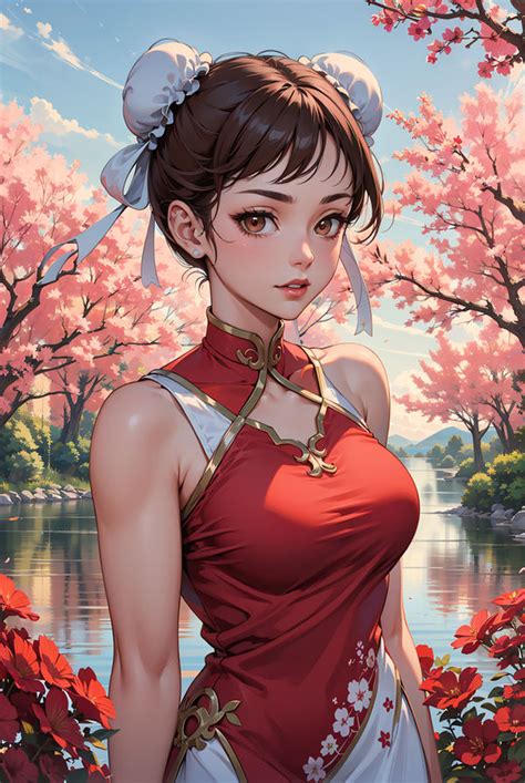 Chun li red dress portrait by ONLY4UART on DeviantArt