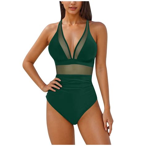 One Piece Swimsuit Women Clearance Ruched High Waisted Bikini Bottom