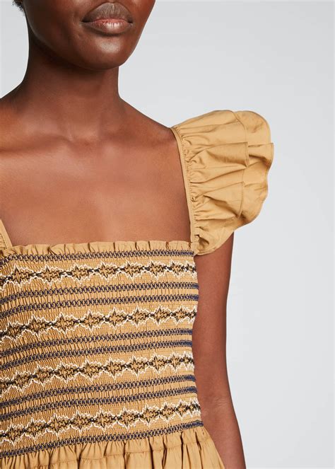 Cara Cara Ruby Square-Neck Midi Dress - Bergdorf Goodman