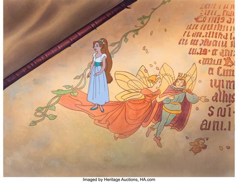 Thumbelina Production Cel and Master Background (Don Bluth, | Lot