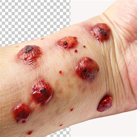 Blood blisters on transparent background | Premium AI-generated PSD