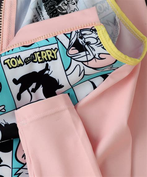Tom and Jerry V Cut One Piece Girls Swim Suit