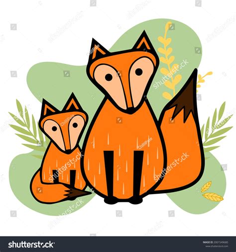 Gemelos Fox, vector fox, ilustración de: vector de stock (libre de
