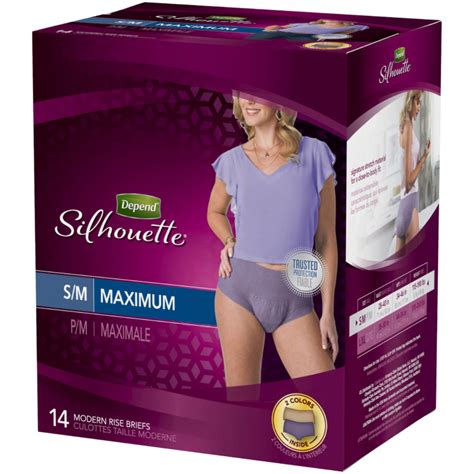 DEPENDS Silhouette Maximum Absorbency S/M Underwear for Women - 14 Ct ...